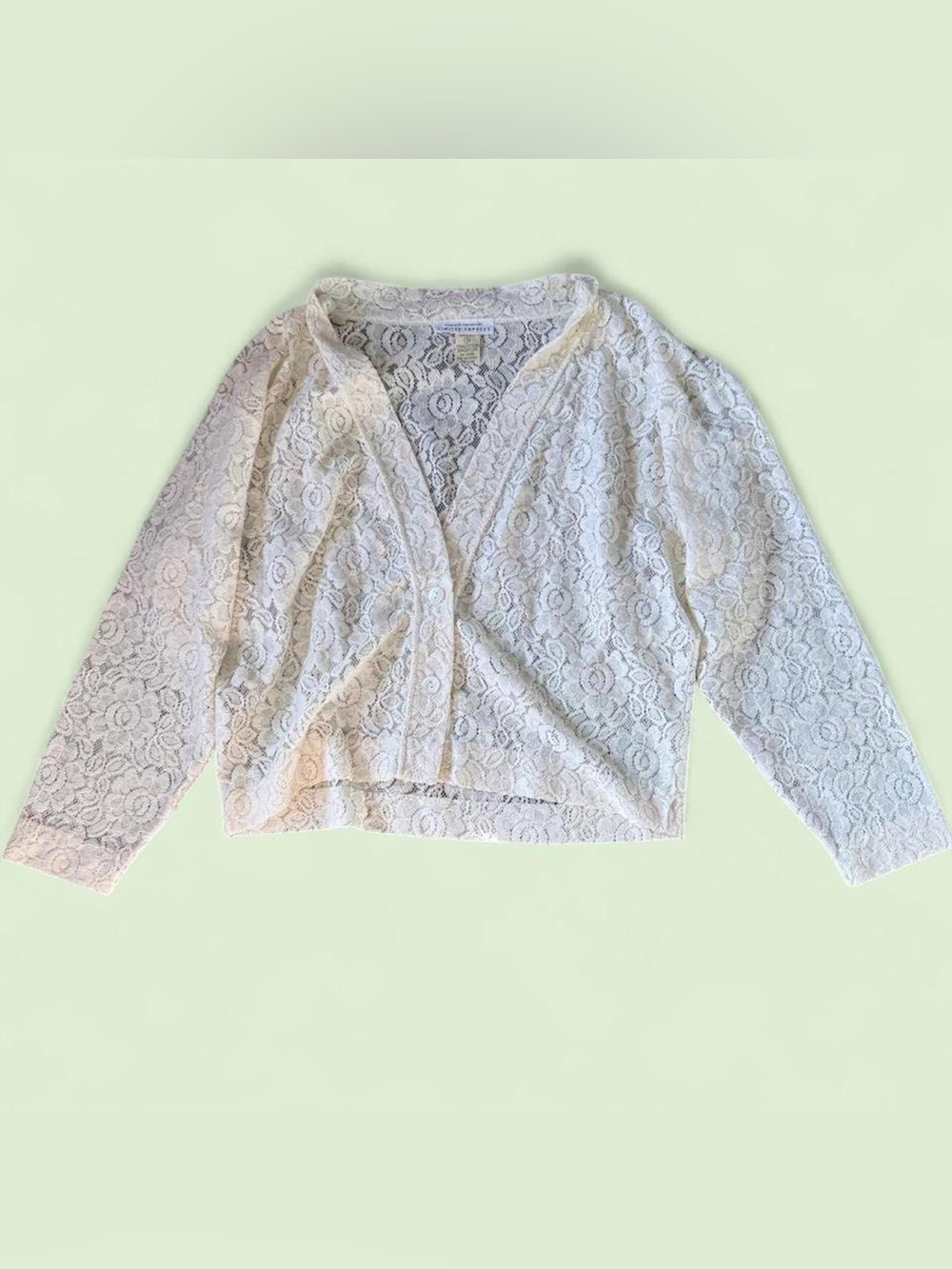 Vintage White Lace Button-Front Cardigan